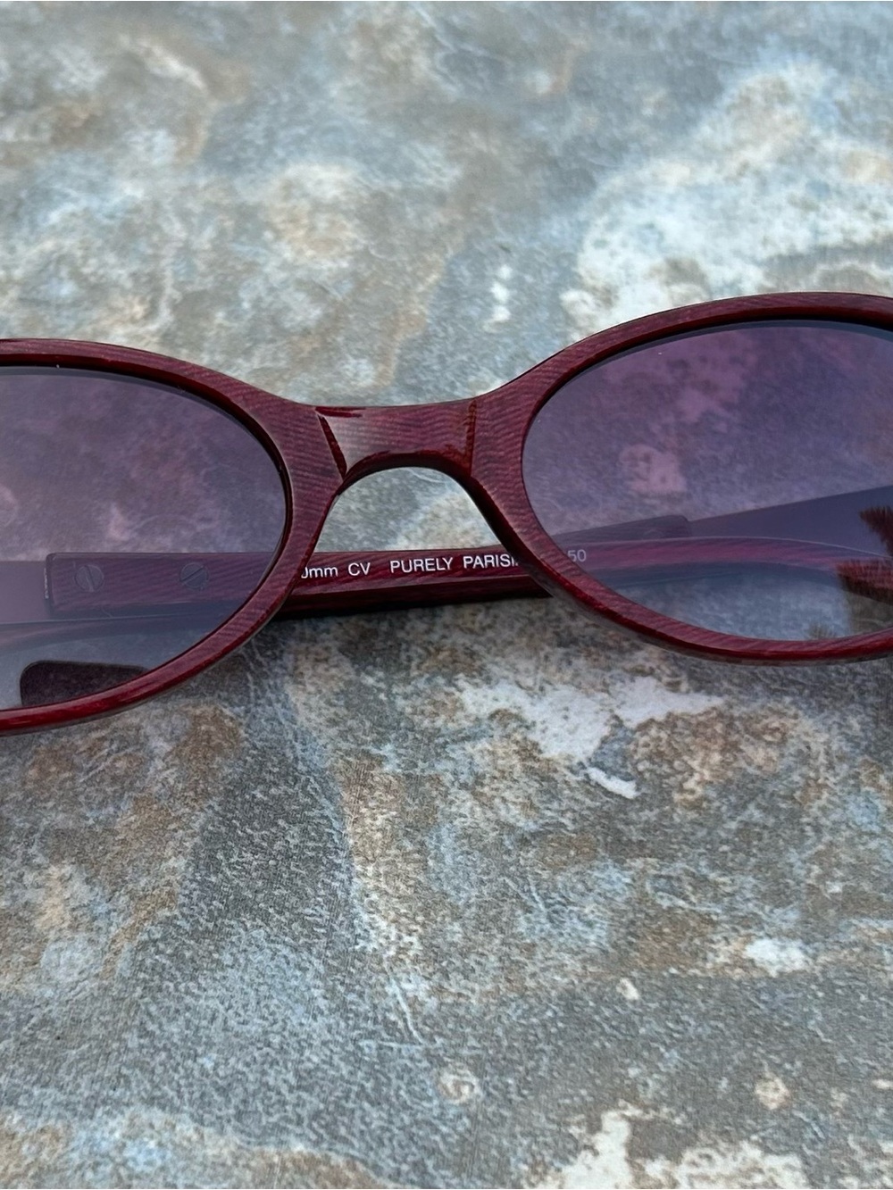 Kenneth Cole New York "Purely Parisian 450" Burgundy Oval Cat-Eye Sunglasses